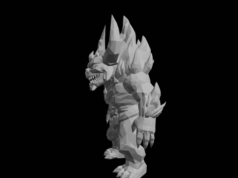 Dem&ocirc;nio de Fogo Low Poly Modelo de Impressão 3D