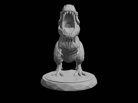 D&uuml;ş&uuml;k Poli Tyrannosaurus Rex 3D Baskı Modeli