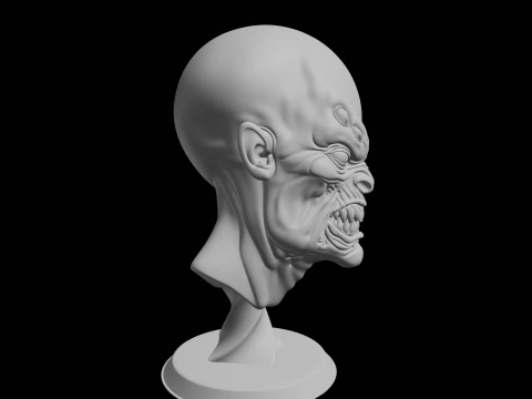 Mutant Alien Grotesque Creature Sculpture 3D Print Model