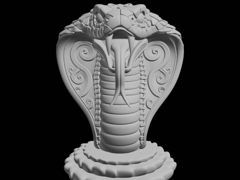 神话眼镜蛇守护者头部雕塑 3D 打印模型