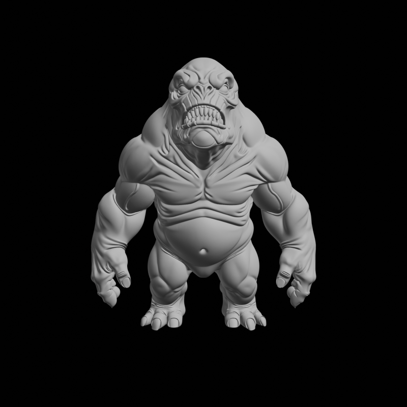 Ogre Brute Creature Fantasy Monster 3D Print Model .c4d .max .obj .3ds .fbx .stl .blend 