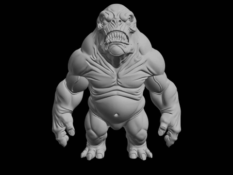 Ogre Bruut schepsel Fantasiemonster 3D printmodel