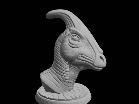 Parasaurolophus Bust 3D Print Model