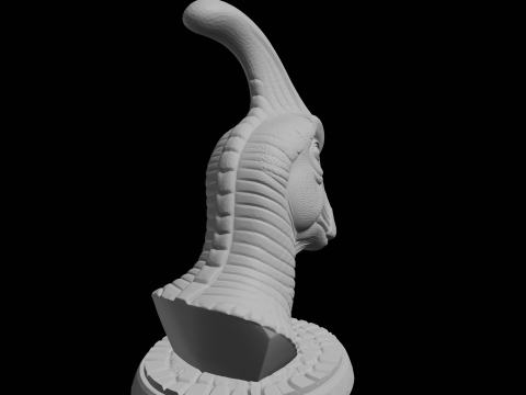 Parasaurolophus Bust 3D Print Model