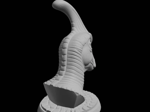 Parasaurolophus Bust 3D Print Model