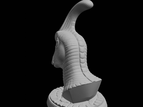 Parasaurolophus Bust 3D Print Model