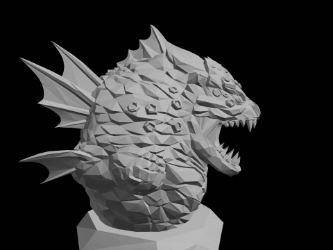 Sea Dragon Bust 3D Print Model