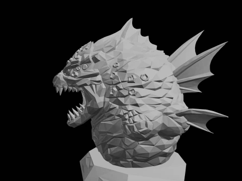 Sea Dragon Bust 3D Print Model