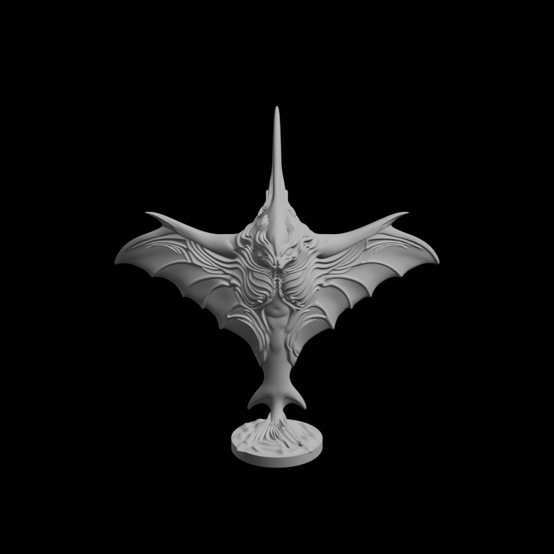 Sky Manta Monster 3D Print Model .c4d .max .obj .3ds .fbx .stl .blend 