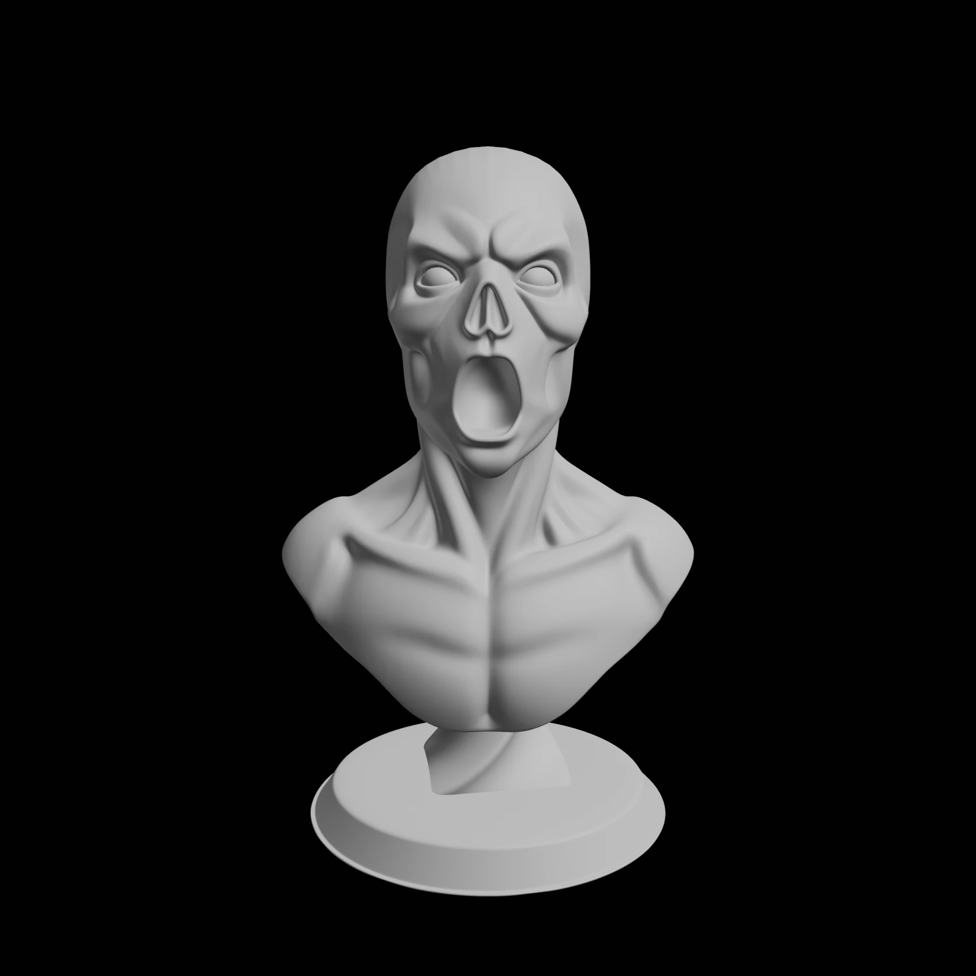 Spooky Ghost Bust Ethereal Sculpture 3D Print Model .c4d .max .obj .3ds .fbx .stl .blend 