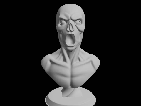 डरावना भूत बस्ट ईथर मूर्तिकला 3D प्रिंट मॉडल