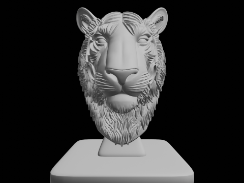 अयाल के साथ बाघ 3D प्रिंट मॉडल