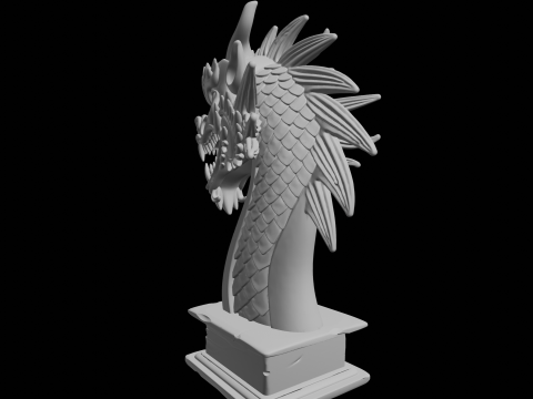 Viking Ship Dragon Head 3D Print Model