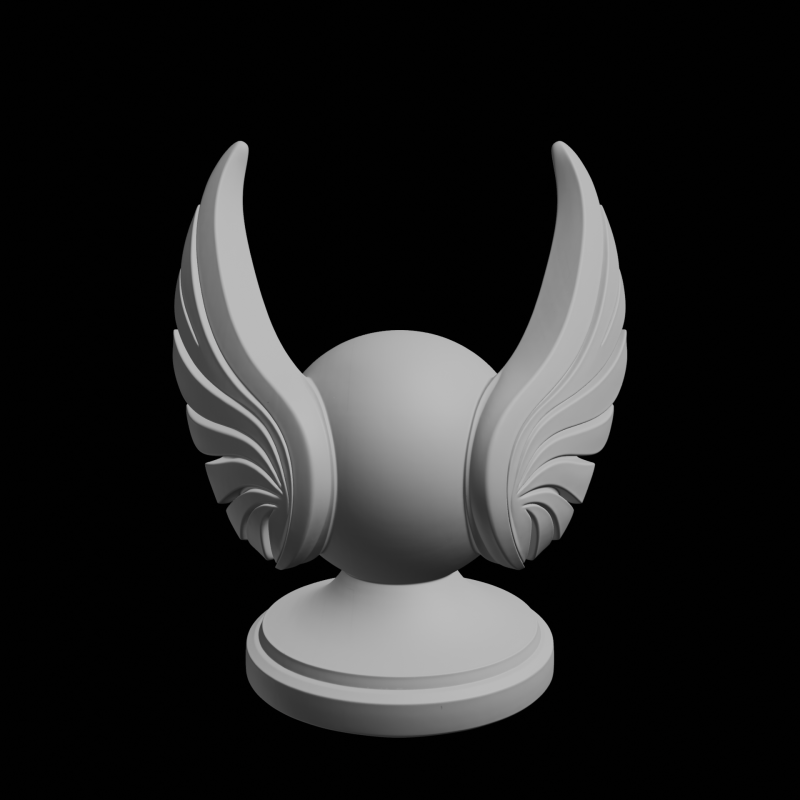 Winged Sphere Ornament Decoration 3D Print Model .c4d .max .obj .3ds .fbx .stl .blend 