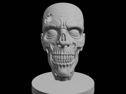 Patung Horor Penghancur Kepala Zombie Model Cetak 3D