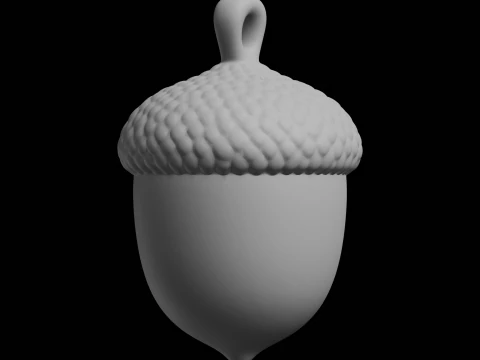Acorn Pendant 3D Print Model