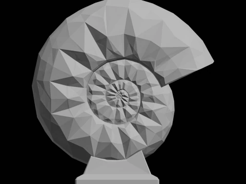 अमोनाइट मूर्तिकला 3डी प्रिंट मॉडल गृह सजावट 3D प्रिंट मॉडल