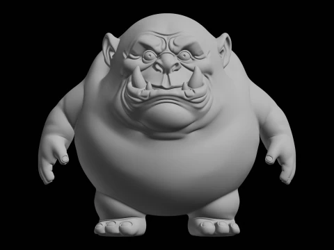 चब्बी ऑर्क फ़ैंटेसी कैरेक्टर मॉडल 3D प्रिंट मॉडल