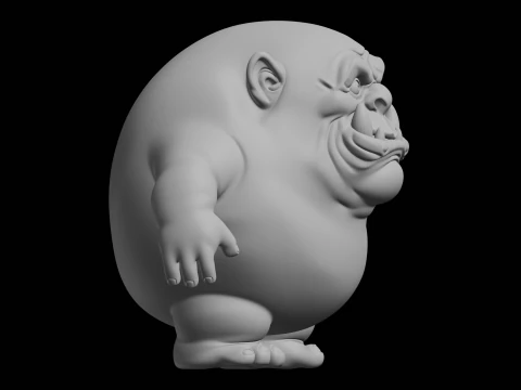 Chubby Orc Fantasy Character Model 3D Print Model