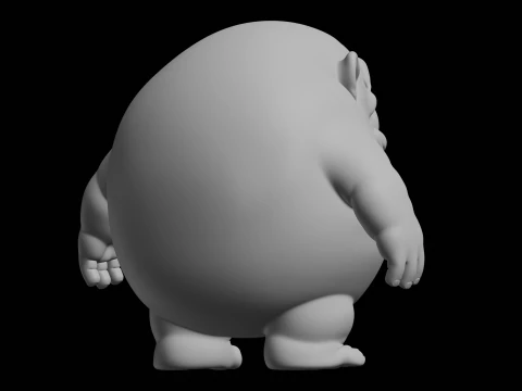 Chubby Orc Fantasy Character Model 3D Print Model