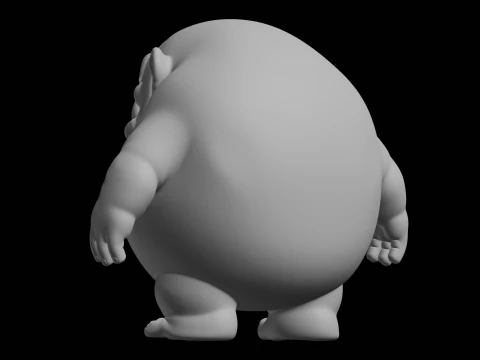 Chubby Orc Fantasy Character Model 3D Print Model