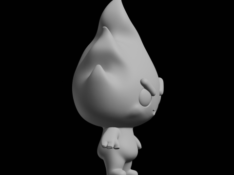 Cute Fire Character Fantasy Model 3D Print Model