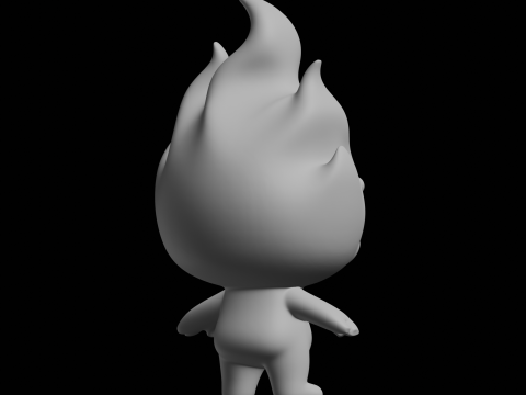 Cute Fire Character Fantasy Model 3D Print Model
