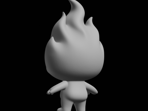Cute Fire Character Fantasy Model 3D Print Model