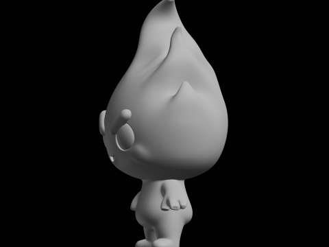 Cute Fire Character Fantasy Model 3D Print Model