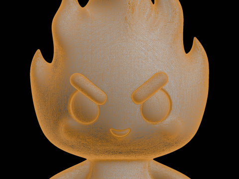 Cute Fire Character Fantasy Model 3D Print Model
