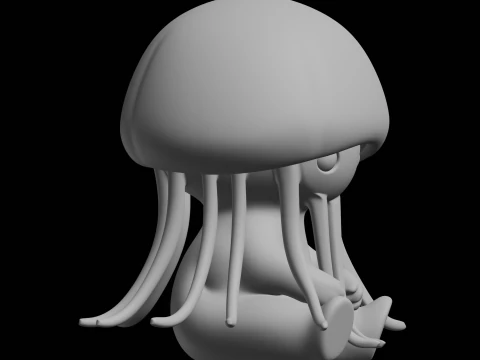 Cute Jellyfish Figure 3D Print Model 3D Print Model