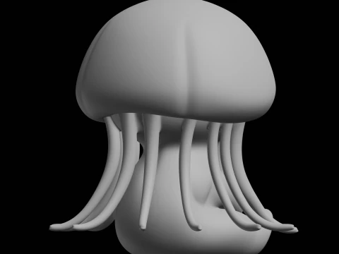 Cute Jellyfish Figure 3D Print Model 3D Print Model