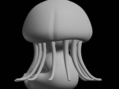 Cute Jellyfish Figure 3D Print Model 3D Print Model