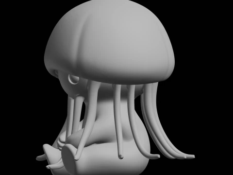 Cute Jellyfish Figure 3D Print Model 3D Print Model