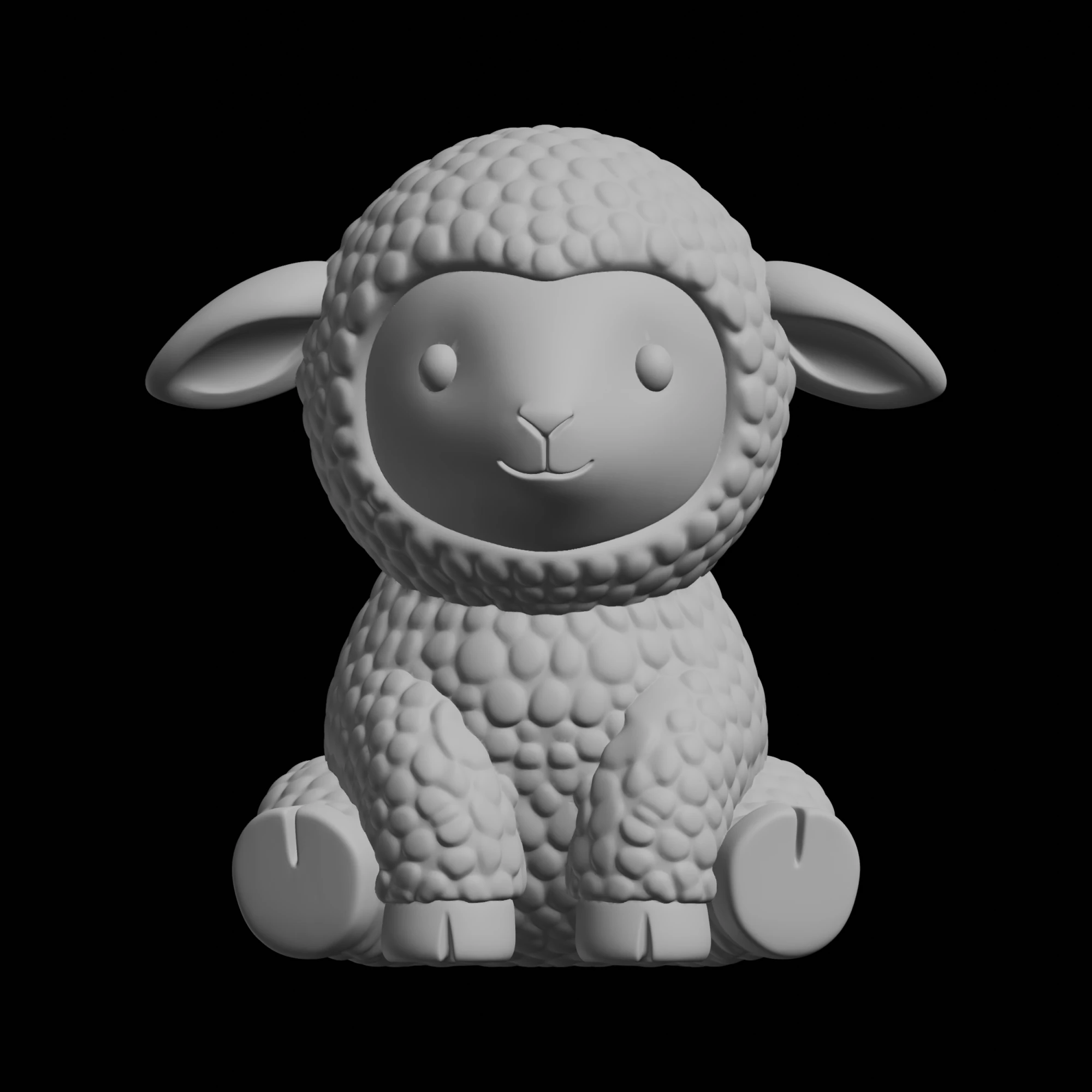 Cute Lamb Animal Figurine 3D Print Model 3D Print Model .c4d .max .obj .3ds .fbx .stl .blend 