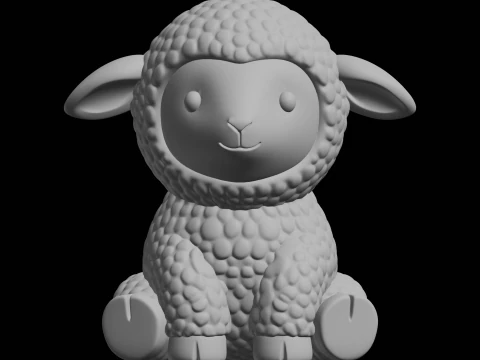 Cute Lamb Animal Figurine 3D Print Model 3D Print Model