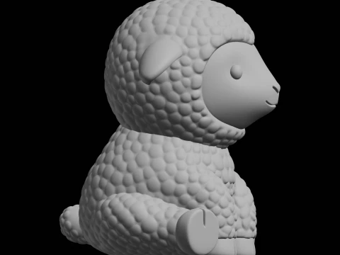 Cute Lamb Animal Figurine 3D Print Model 3D Print Model