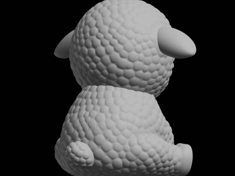 Cute Lamb Animal Figurine 3D Print Model 3D Print Model