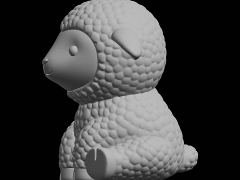 Cute Lamb Animal Figurine 3D Print Model 3D Print Model