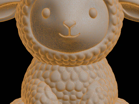 Cute Lamb Animal Figurine 3D Print Model 3D Print Model
