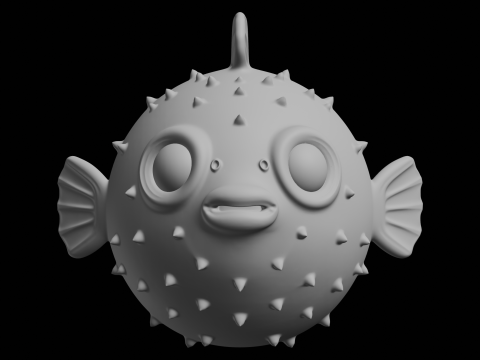 Lindo modelo de impresión 3D de pez globo Vida marina Modelo de impresión 3D