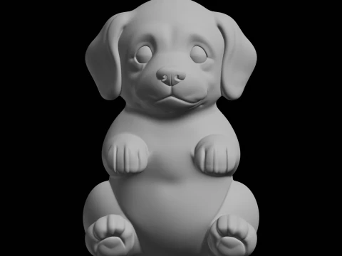 Sculpture animale de figurine de chiot mignon Modèles 3D en vedette