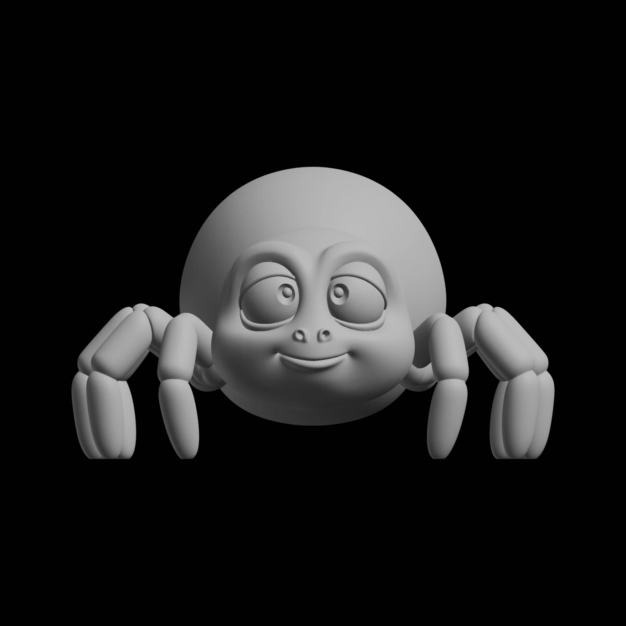 Cute Spider Figure 3D Print Model Cartoon Creature 3D Print Model .c4d .max .obj .3ds .fbx .stl .blend 