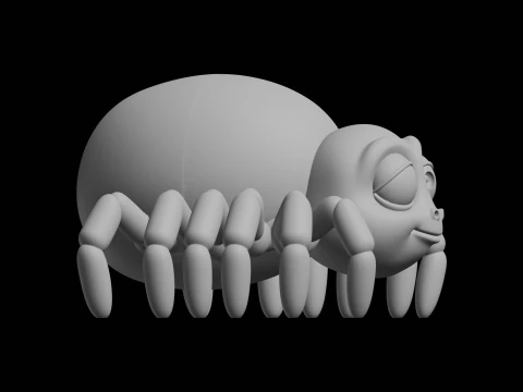 Cute Spider Figure 3D Print Model Cartoon Creature 3D Print Model