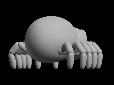 Cute Spider Figure 3D Print Model Cartoon Creature 3D Print Model