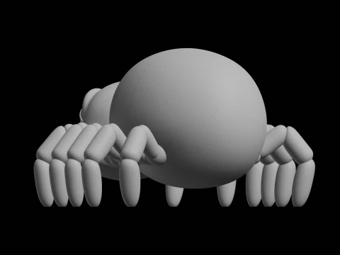 Cute Spider Figure 3D Print Model Cartoon Creature 3D Print Model