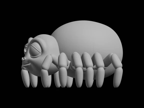 Cute Spider Figure 3D Print Model Cartoon Creature 3D Print Model