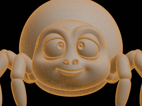 Cute Spider Figure 3D Print Model Cartoon Creature 3D Print Model