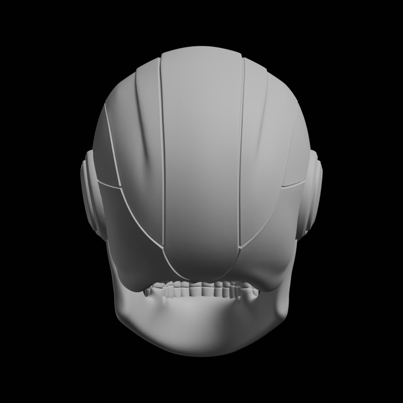 Cyber Skull Bust 3D Print Model .c4d .max .obj .3ds .fbx .stl .blend 