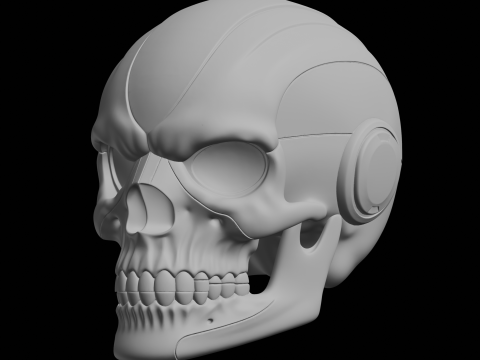 Cyber Skull Bust 3D Print Model